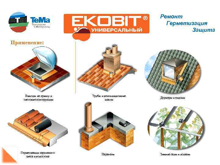 Ремонт Герметизация Защита Применение: Выходы на крышу и световые конструкции Герметизация карнизного свеса и