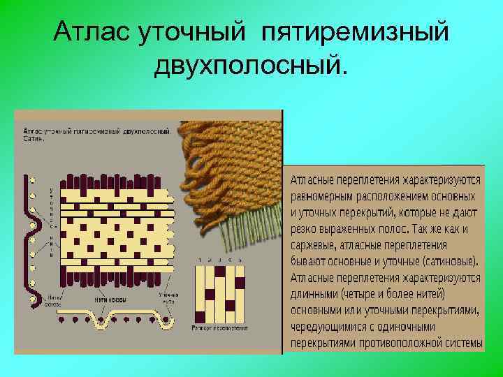 Атлас уточный пятиремизный двухполосный. 