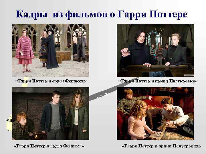 Кадры из фильмов о Гарри Поттере «Гарри Поттер и орден Феникса» «Гарри Поттер и
