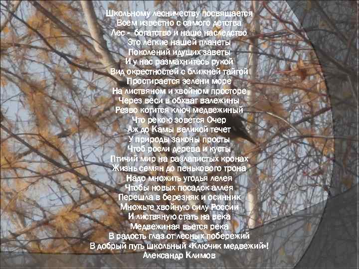Школьному лесничеству посвящается Всем известно с самого детства Лес - богатство и наше наследство