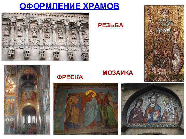 ОФОРМЛЕНИЕ ХРАМОВ РЕЗЬБА ФРЕСКА МОЗАИКА 