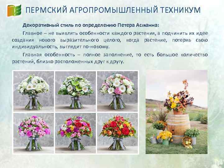 ПЕРМСКИЙ АГРОПРОМЫШЛЕННЫЙ ТЕХНИКУМ Декоративный стиль по определению Петера Асманна: Главное – не выявлять особенности