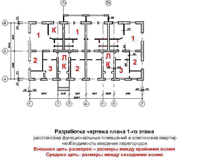 1 К 2 3 1 Л К 2 3 Разработка чертежа плана 1 -го