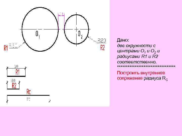 Дано: две окружности с центрами О 1 и О 2 и радиусами R 1