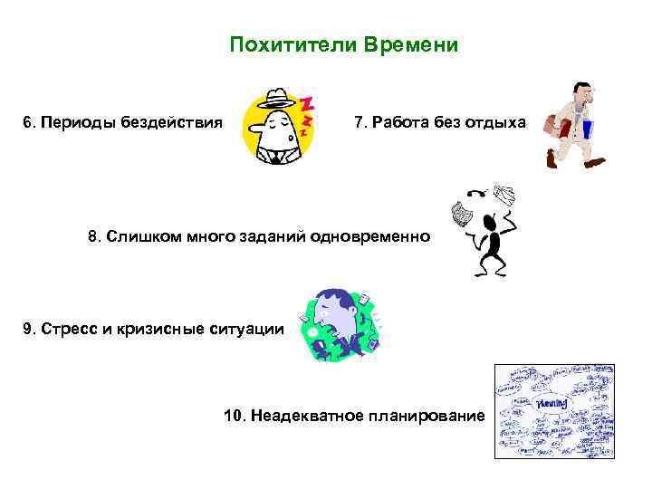Похитители Времени 6. Периоды бездействия 7. Работа без отдыха 8. Слишком много заданий одновременно