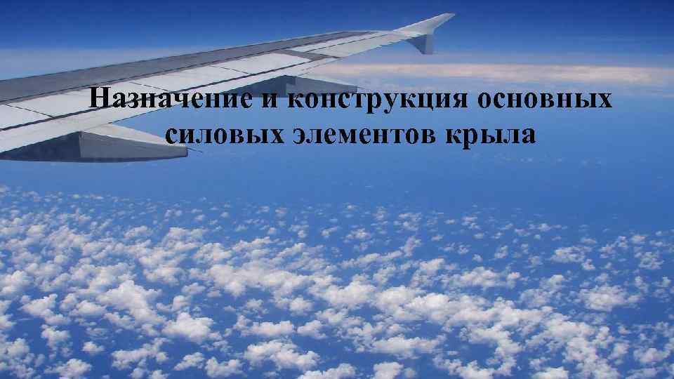  • Назначение и конструкция основных Образец текста Второй уровень силовых элементов крыла Третий