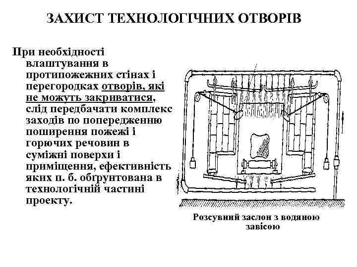 ЗАХИСТ ТЕХНОЛОГІЧНИХ ОТВОРІВ При необхідності влаштування в протипожежних стінах і перегородках отворів, які не
