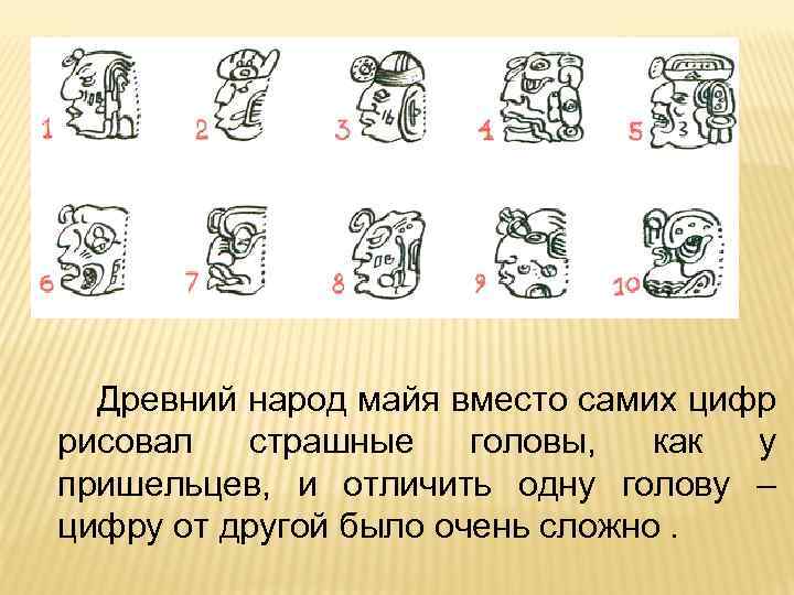 Древний народ майя вместо самих цифр рисовал страшные головы, как у пришельцев, и отличить