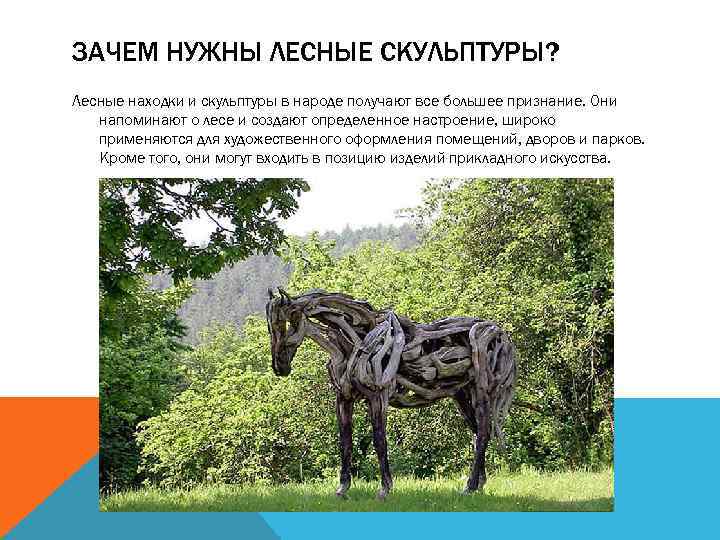 ЗАЧЕМ НУЖНЫ ЛЕСНЫЕ СКУЛЬПТУРЫ? Лесные находки и скульптуры в народе получают все большее признание.
