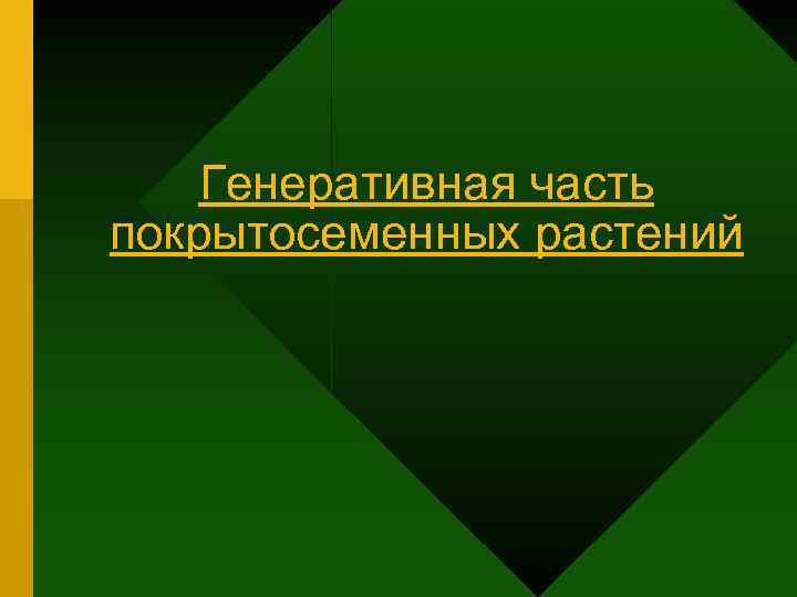 Генеративная часть покрытосеменных растений 