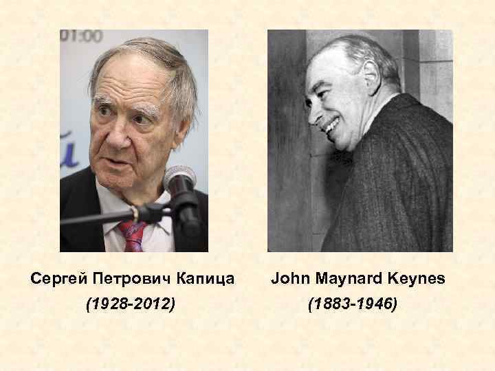 Сергей Петрович Капица (1928 -2012) John Maynard Keynes (1883 -1946) 