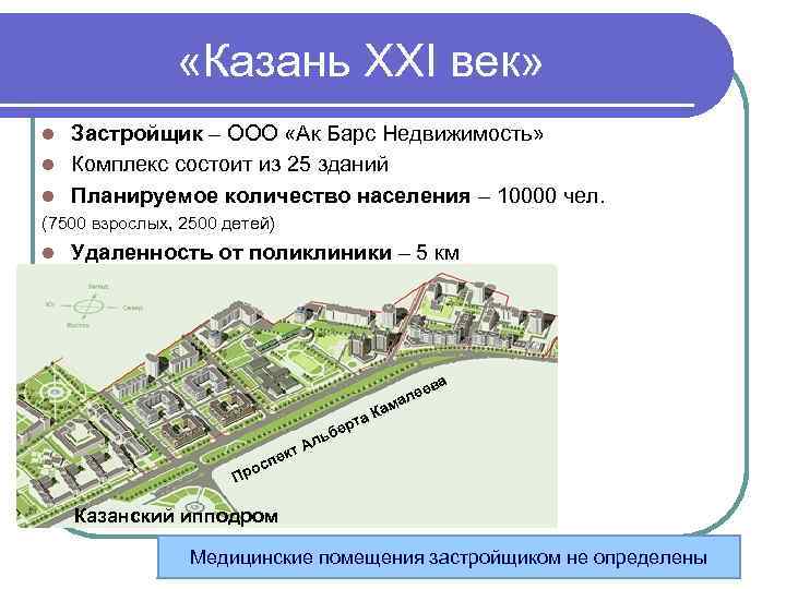  «Казань XXI век» Застройщик – ООО «Ак Барс Недвижимость» l Комплекс состоит из