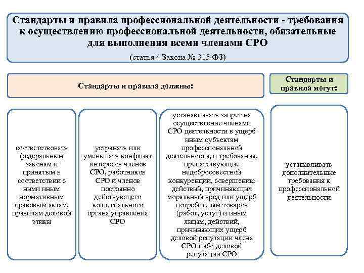Стандарты и правила профессиональной деятельности - требования к осуществлению профессиональной деятельности, обязательные для выполнения