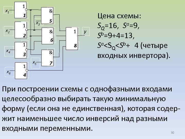 Комбинационная схема онлайн по формуле