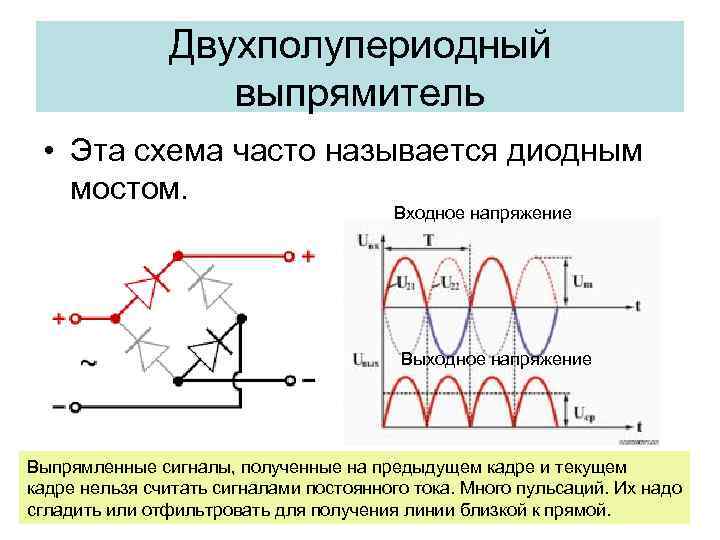 Двухполупериодный выпрямитель схема и принцип работы