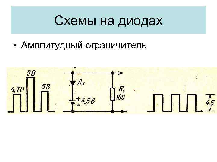 Схемы на диодах • Амплитудный ограничитель 