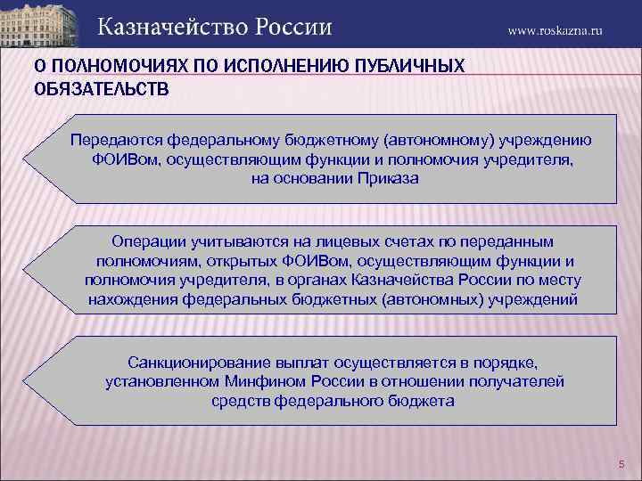 О ПОЛНОМОЧИЯХ ПО ИСПОЛНЕНИЮ ПУБЛИЧНЫХ ОБЯЗАТЕЛЬСТВ Передаются федеральному бюджетному (автономному) учреждению ФОИВом, осуществляющим функции