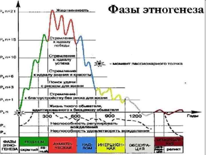 Понятие пассионарность в объяснении исторического процесса введено. Теория пассионарности Гумилева график. График этногенеза Гумилева. Гумилёв теория пассионарного этногенеза. Фазы этногенеза по Гумилеву.