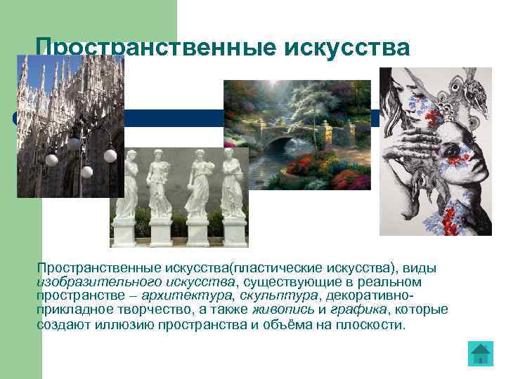 Музыка относится к искусству. Пластические виды искусства. Пространственные виды искусства. Пластически пространственный вид искусства. Трехмерная форма изобразительного искусства.