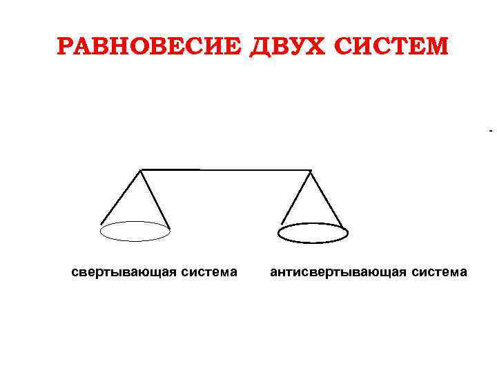 РАВНОВЕСИЕ ДВУХ СИСТЕМ свертывающая система антисвертывающая система 