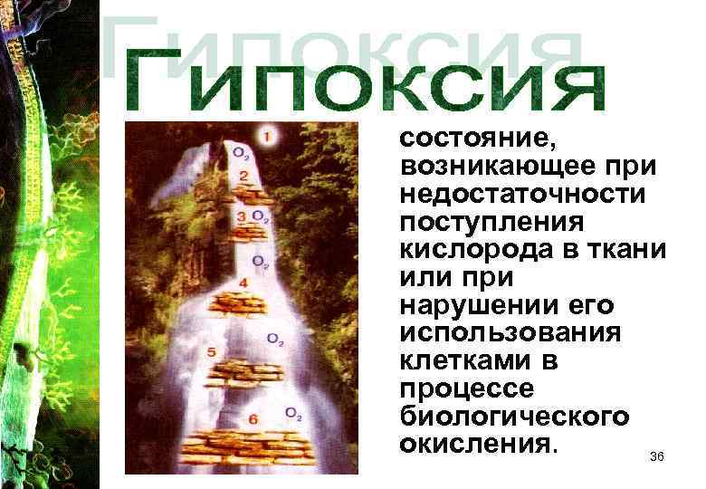 состояние, возникающее при недостаточности поступления кислорода в ткани или при нарушении его использования клетками