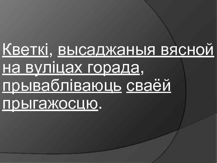 Кветкі, высаджаныя вясной на вуліцах горада, прывабліваюць сваёй прыгажосцю. 