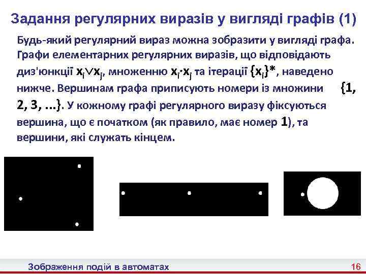 Задання регулярних виразів у вигляді графів (1) Будь-який регулярний вираз можна зобразити у вигляді