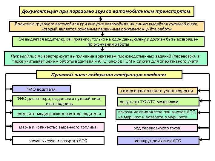 Документация при перевозке грузов автомобильным транспортом Водителю грузового автомобиля при выпуске автомобиля на линию