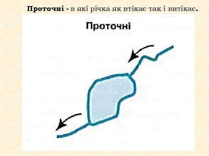 Проточні - в які річка як втікає так і витікає. 