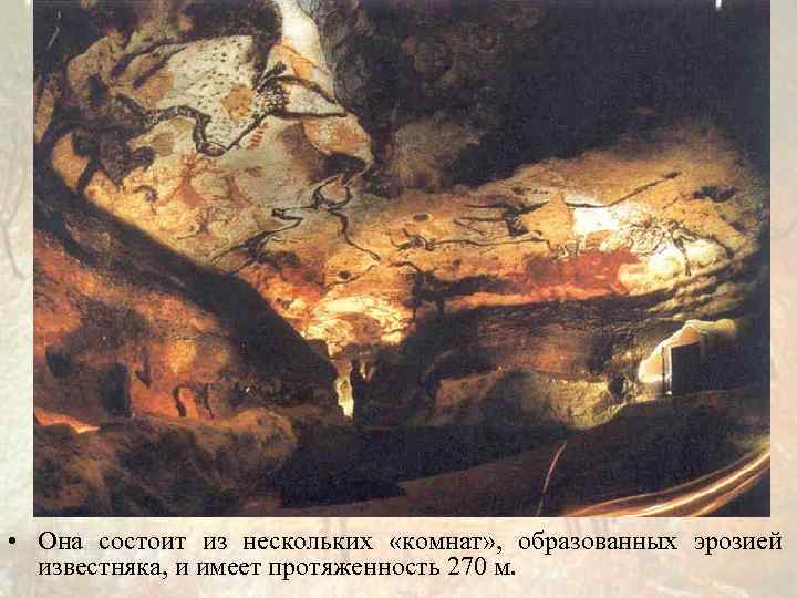  • Она состоит из нескольких «комнат» , образованных эрозией известняка, и имеет протяженность