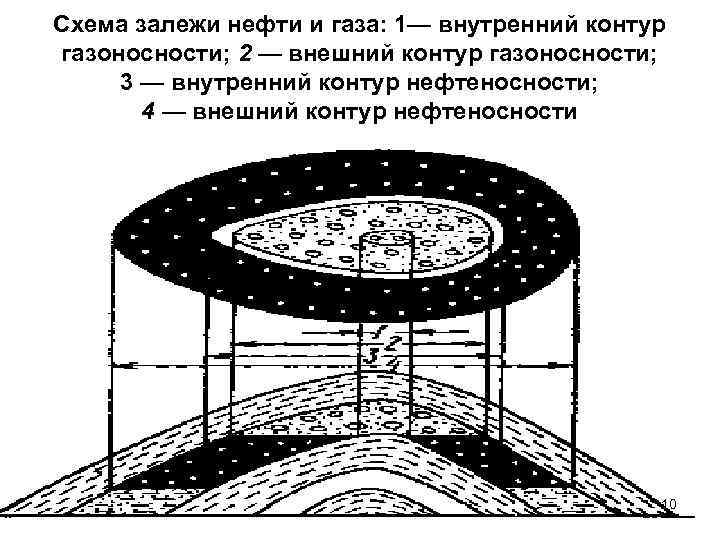 Внутренний контур. Внешний и внутренний контур нефтеносности. Схема сводовой залежи. Внешний и внутренний контур газоносности. Схема залегания нефти.