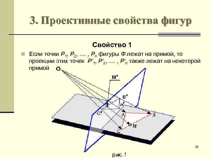 3. Проективные свойства фигур Свойство 1 n Если точки P 1, P 2, .