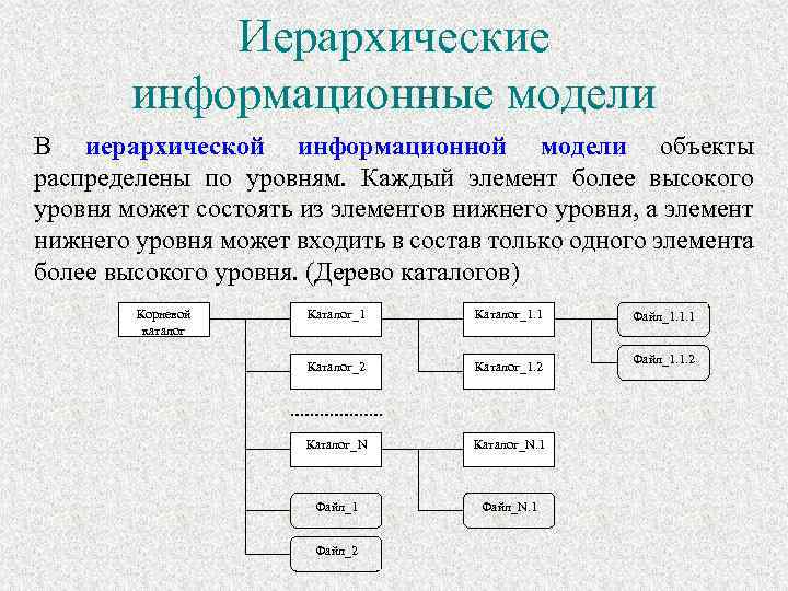 Иерархия информационных моделей. Иерархическая информационная модель.