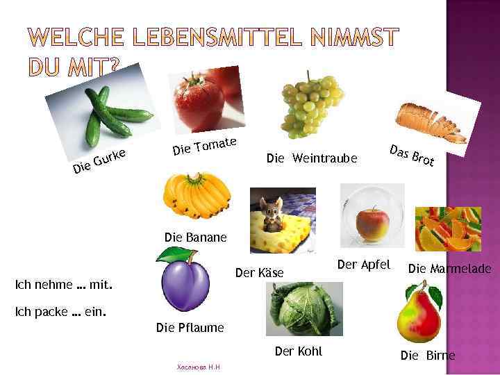 Die urke G ate Die Tom Die Weintraube Das Brot Die Banane Der Käse