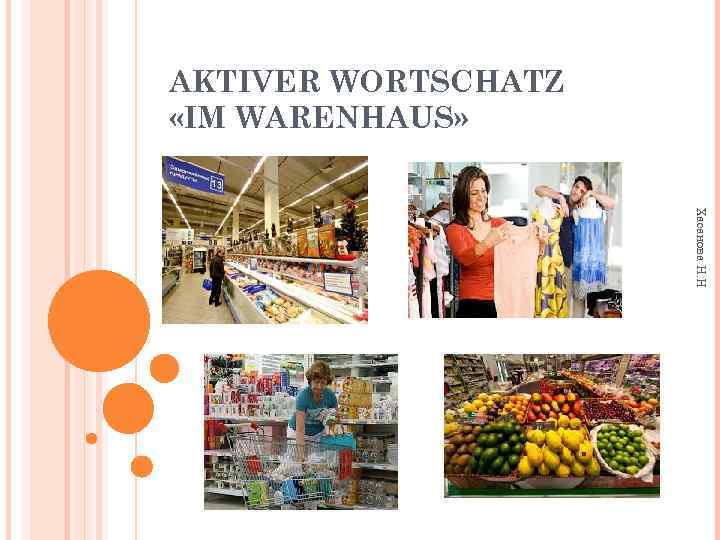 AKTIVER WORTSCHATZ «IM WARENHAUS» Хасанова Н. Н 