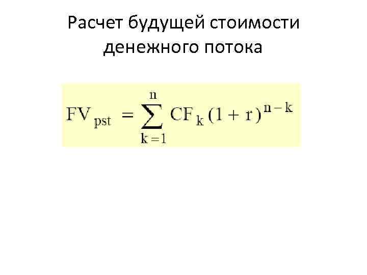 Расчет будущей стоимости денежного потока 