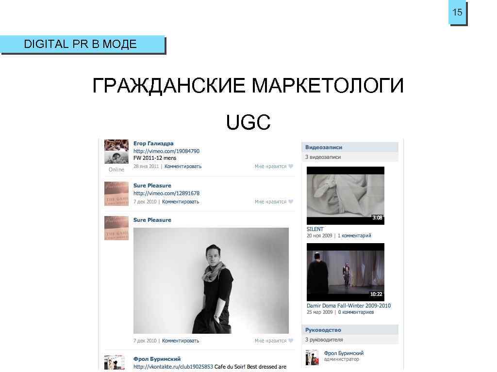 15 DIGITAL PR В МОДЕ ГРАЖДАНСКИЕ МАРКЕТОЛОГИ UGC 