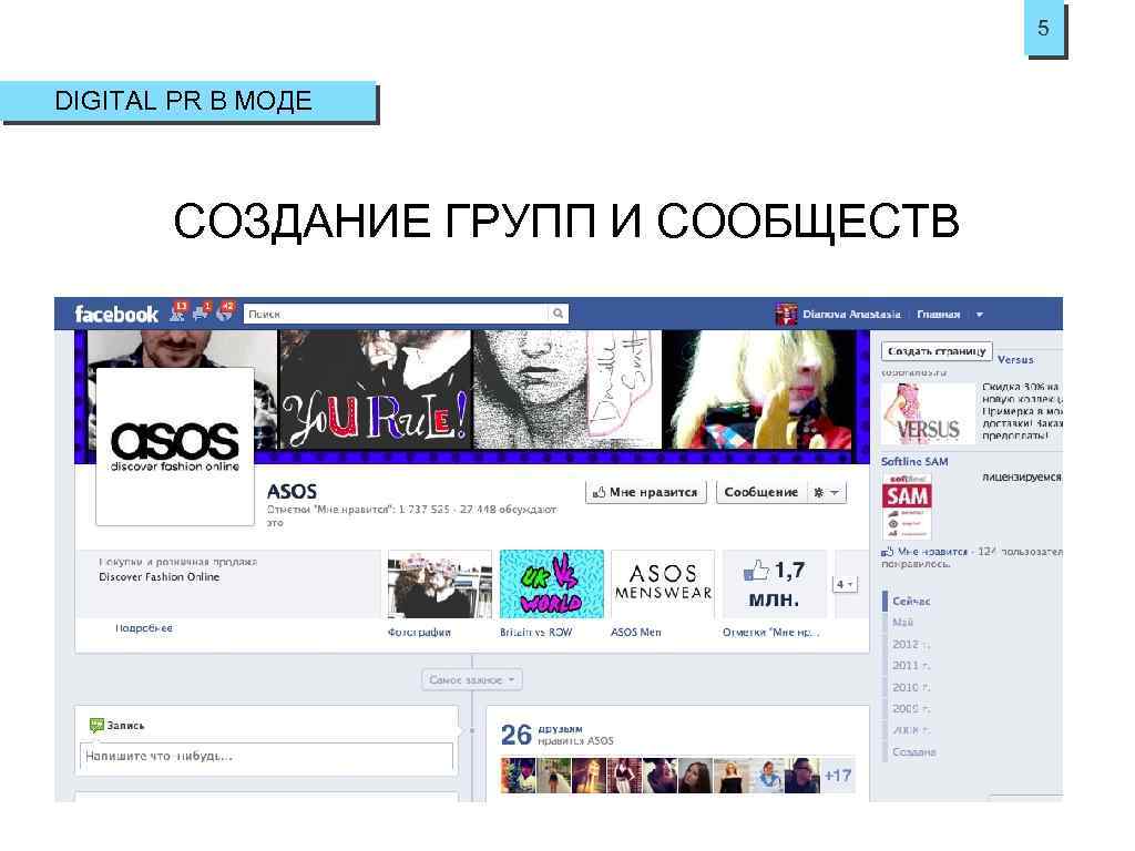 5 DIGITAL PR В МОДЕ СОЗДАНИЕ ГРУПП И СООБЩЕСТВ 