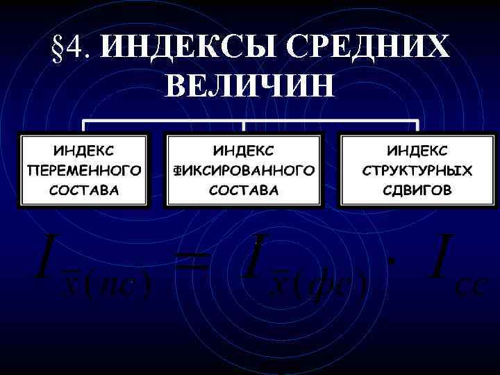 § 4. ИНДЕКСЫ СРЕДНИХ ВЕЛИЧИН 
