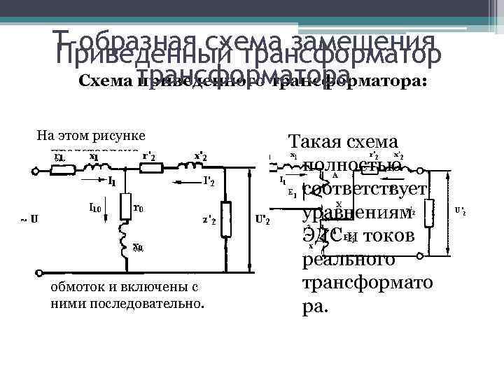 Какие физические явления в трансформаторе учитывают элементы схемы замещения