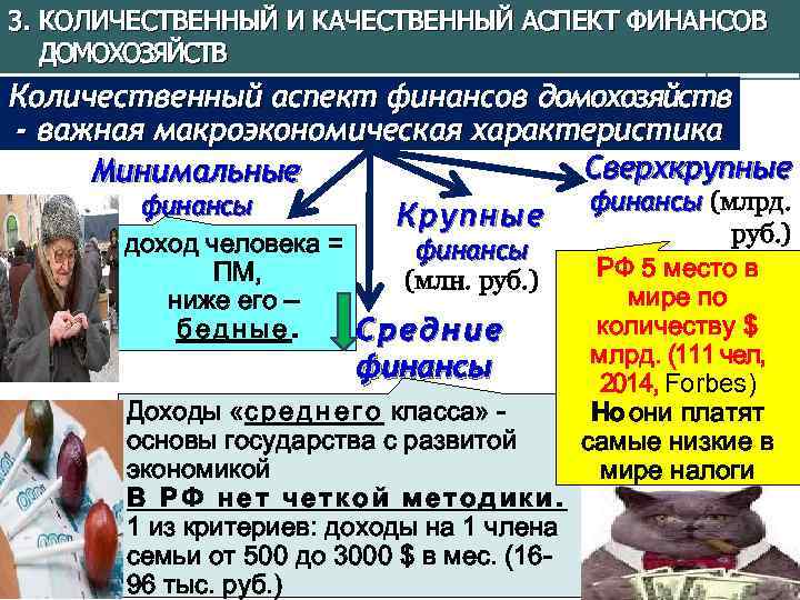 3. КОЛИЧЕСТВЕННЫЙ И КАЧЕСТВЕННЫЙ АСПЕКТ ФИНАНСОВ ДОМОХОЗЯЙСТВ С 223 Количественный аспект финансов домохозяйств -