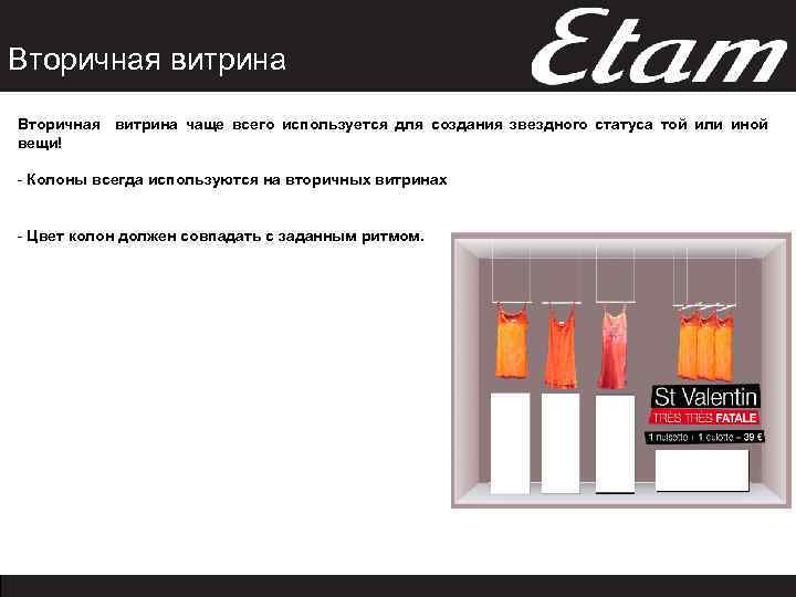 Вторичная витрина чаще всего используется для создания звездного статуса той или иной вещи! -