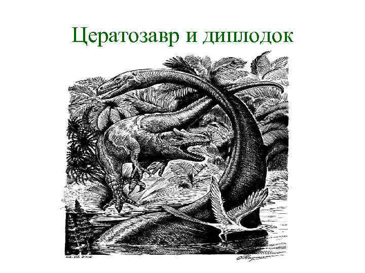 Цератозавр и диплодок 