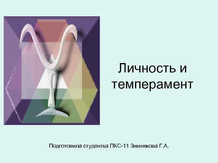 Личность и темперамент Подготовила студентка ПКС 11 Зимнякова Г. А. 