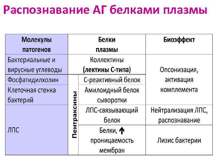 Распознавание АГ белками плазмы 