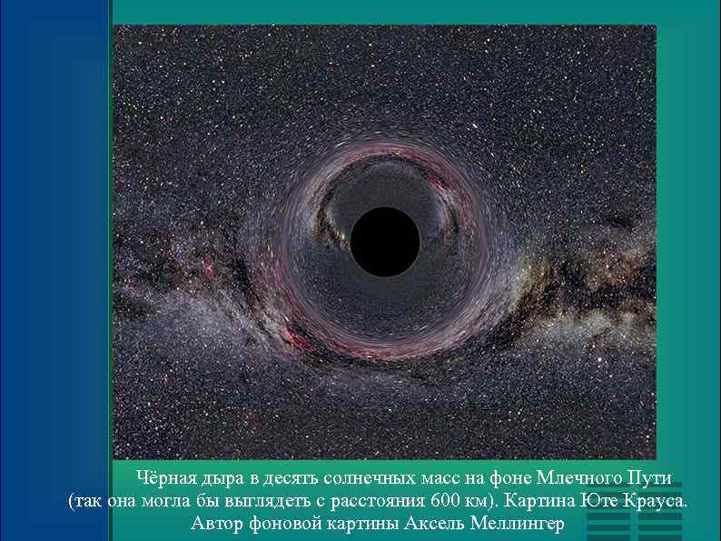 Чёрная дыра в десять солнечных масс на фоне Млечного Пути (так она могла бы