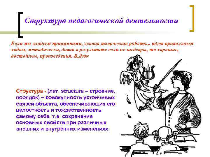 Структура педагогической деятельности Если мы владеем принципами, всякая творческая работа. . . идет правильным