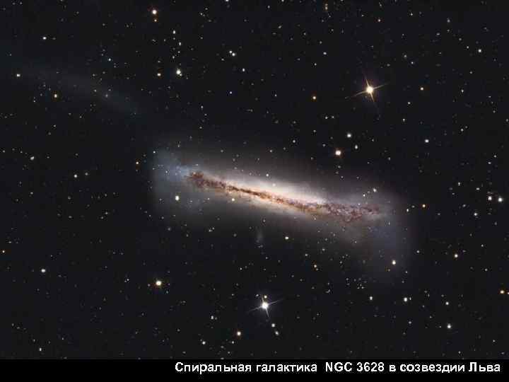 Спиральная галактика NGC 3628 в созвездии Льва 