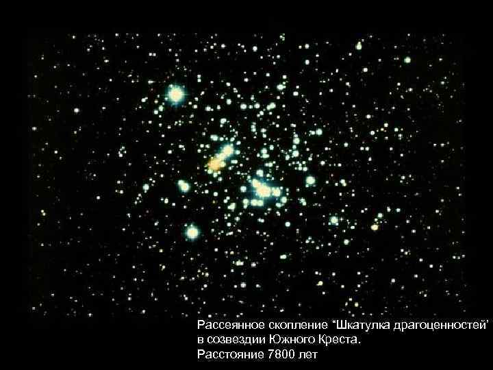 Рассеянное скопление “Шкатулка драгоценностей’ в созвездии Южного Креста. Расстояние 7800 лет 