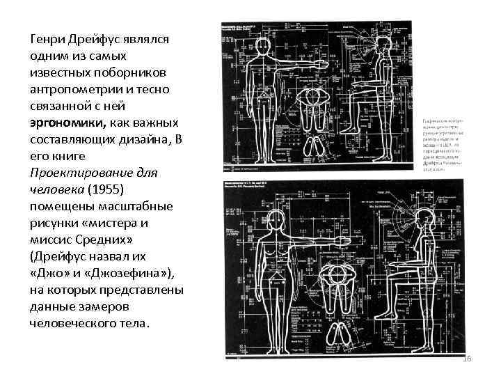 Генри Дрейфус являлся одним из самых известных поборников антропометрии и тесно связанной с ней